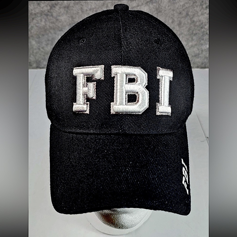 ✔️FBI✔️ RAISED LOGO EMBROIDERED WOOL BLEND CANVAS BALL CAP EUC⚾️